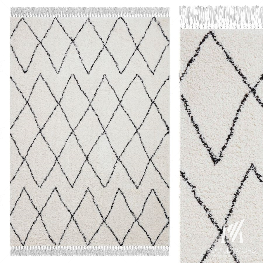 Carpet Think Rugs Boho 8280 White  Black